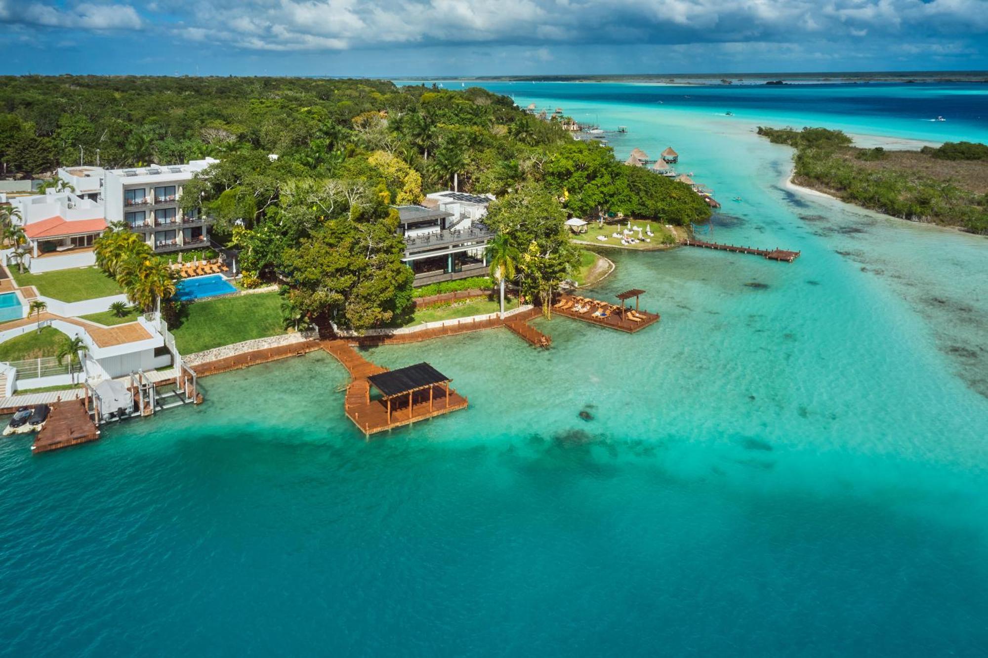 Cristalino Lagoon Front Hotel, Restaurant & Spa Bacalar Buitenkant foto