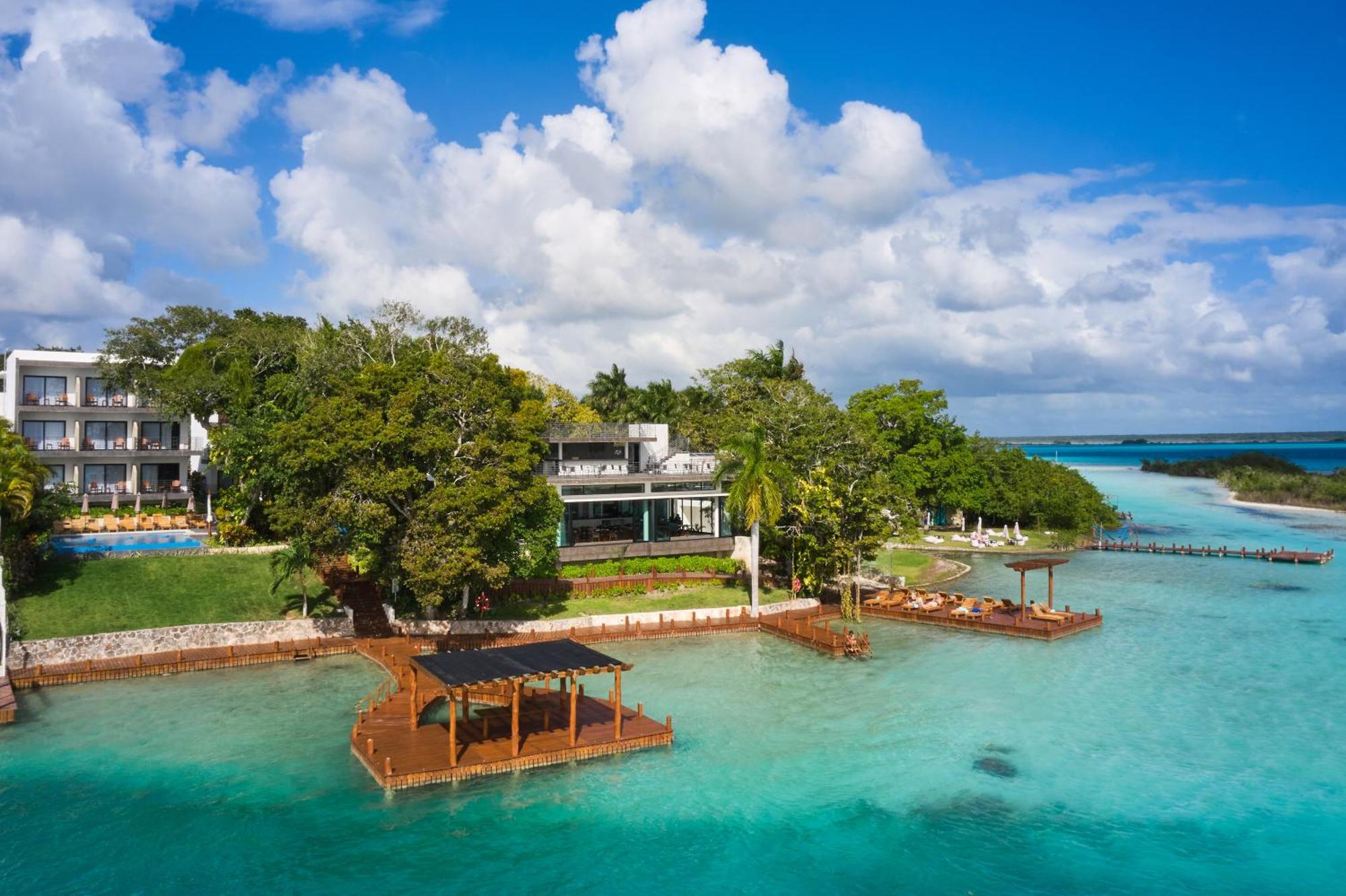 Cristalino Lagoon Front Hotel, Restaurant & Spa Bacalar Buitenkant foto