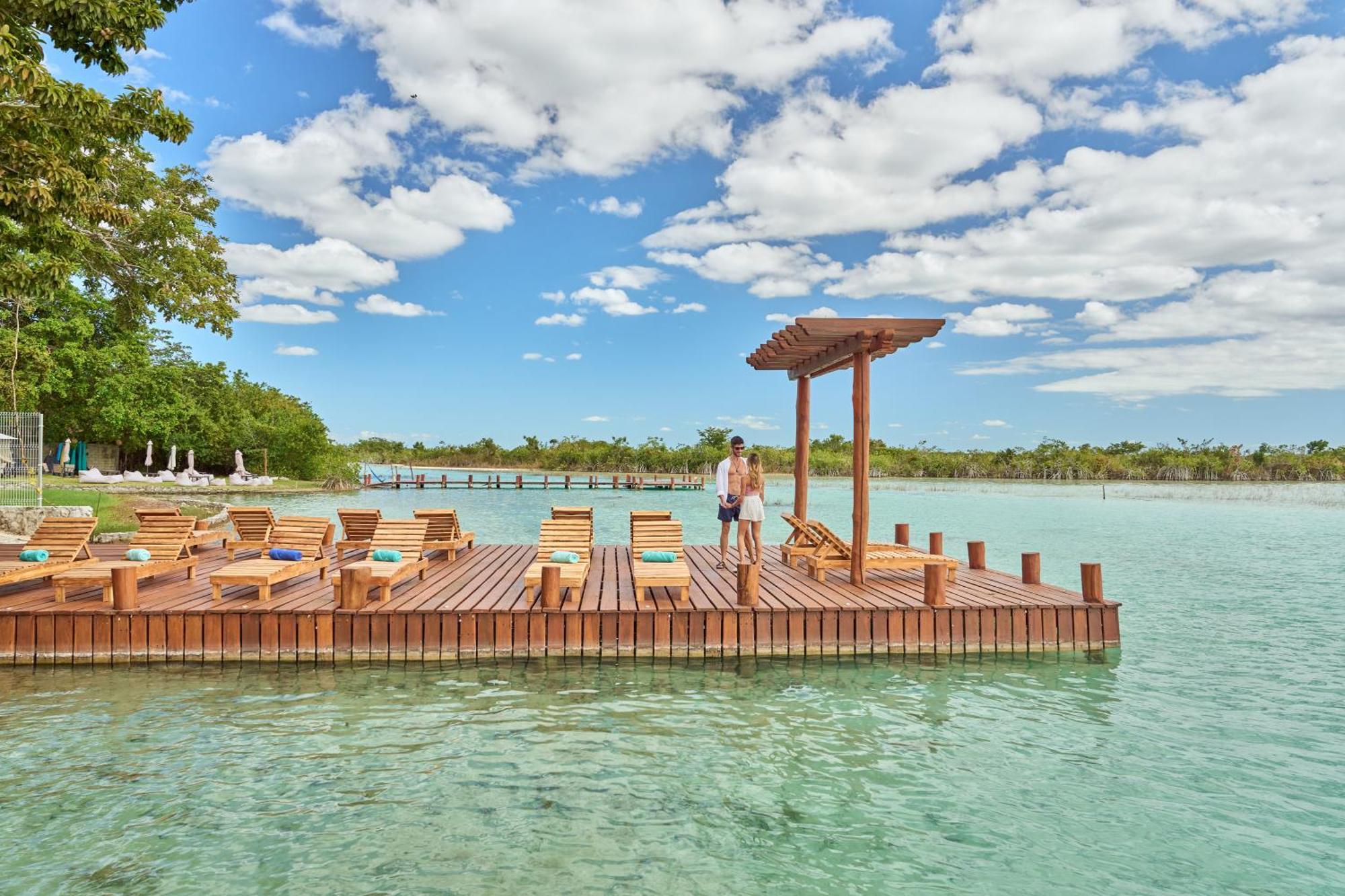 Cristalino Lagoon Front Hotel, Restaurant & Spa Bacalar Buitenkant foto