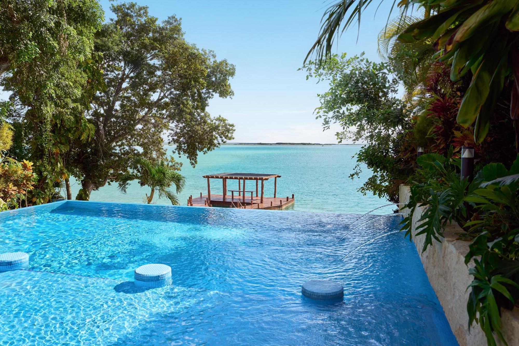 Cristalino Lagoon Front Hotel, Restaurant & Spa Bacalar Buitenkant foto