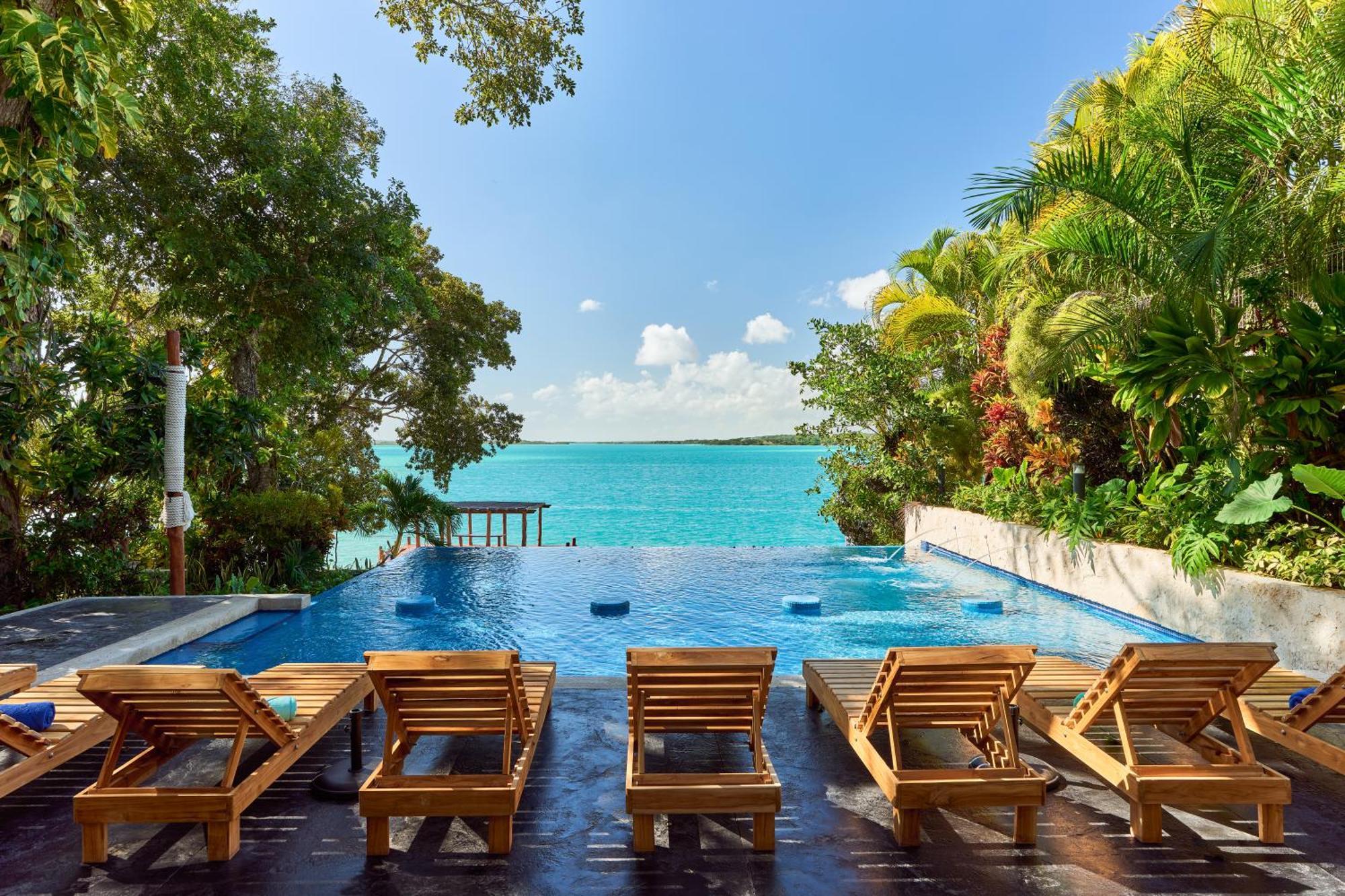 Cristalino Lagoon Front Hotel, Restaurant & Spa Bacalar Buitenkant foto